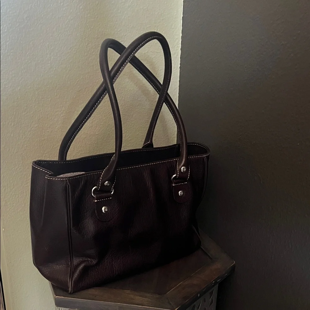 1 hour sale ♠️ Kate Spade, Elegant Dark Brown Leather Tote Bag